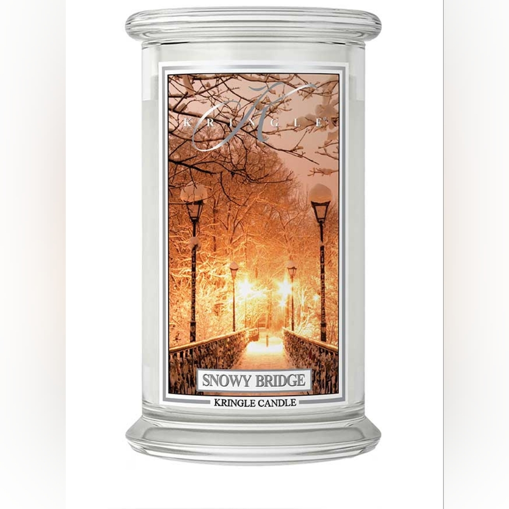 Kringle Candle SNOWY BRIDGE 2-Wick 22 Oz LARGE Soy